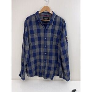 Vintage Harley Davidson Plaid Shirt Men's 2XL Gray/Blue Long Sleeve